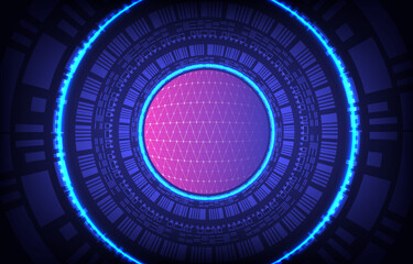 Poster - Abstract technology background circles digital hi-tech technology design. Big data, connection, communication, network, innovation concept. Vector illustration.