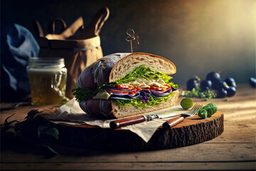 Wall Mural - Delicious sandwich