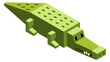 Low poly crocodile. Cartoon isometric game alligator