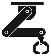 Sticker - Industrial hand manipulator. Black robotic arm icon