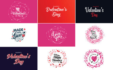 Poster - Be My Valentine lettering with a heart design. suitable for use in Valentine's Day cards and invitations