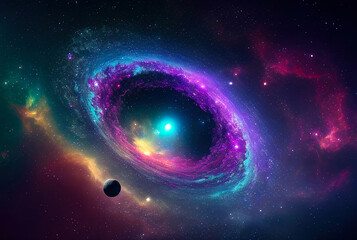 Aufkleber - abstract background of outer space with ultra bright stars and comets on the theme of explosions and life in space