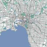 Fototapeta  - Detailed map of Melbourne city, Cityscape. Royalty free vector illustration.