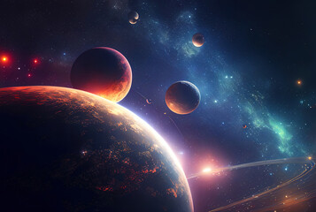 Aufkleber - cosmic landscape with intelligence and stars