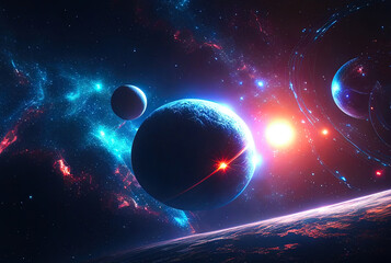 Aufkleber - cosmic landscape with intelligence and stars
