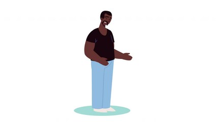 Wall Mural - afro man speaking character animation