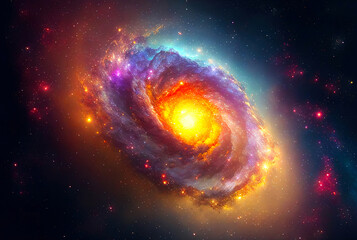 Aufkleber - abstract background of outer space with ultra bright stars and comets on the theme of explosions and life in space