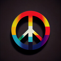 symbol of peace. drawing of a multi-colored world sign. Generative AI