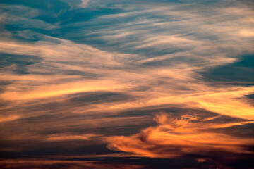 Wall Mural - beautiful sky phenomenon noctilucent clouds. beautiful sky at sunset with noctilucent clouds.
