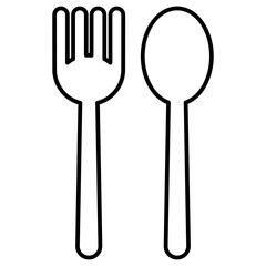 Poster - fork and spoon icon illustration