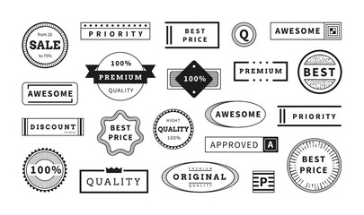 Wall Mural - retro ribbon stamp. seal label. quality tag. guarantee emblem. premium sign. paint imprint. certific