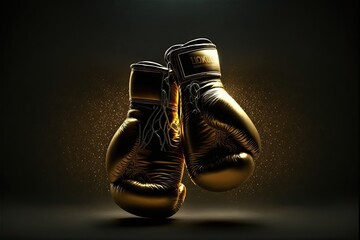 boxing gloves on black background