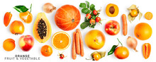 Orange Fruit And Vegetable Mix Creative Layout.