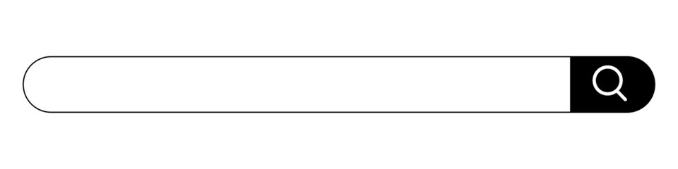 Search box with wide input space. Internet search box. Vector.