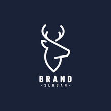 Deer Head Logo Design Vector