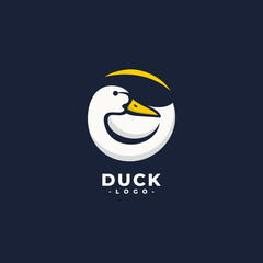 Poster - circle shape duck animal logo