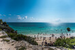 the Caribbean sea seen from the Tulum fortress 1