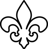 Fleur De Lis outline  icon Royal french heraldic symbol New Orleans symbol of support and recover Design element