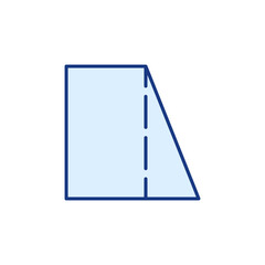 Rectangular Trapezoid vector geometric shape concept colored icon