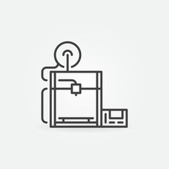 Three-Dimensional Printer vector Additive Manufacturing linear icon