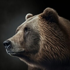 Wall Mural - Grizzly bear portrait , ultra realistic, Generative Ai