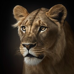 Wall Mural - Majestic lion portrait, ultra realistic, Generative Ai