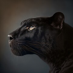 Wall Mural - Black panther portrait in studio, ultra realistic, Generative Ai