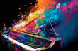 Burning Passion: A Colorful Explosion of Fire, Texture, and Art on Piano