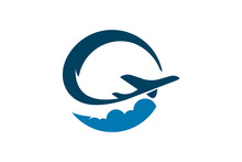 Airplane Flight Illustration Logo