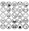 Emoticons set. Emoji faces collection. 
