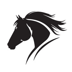 Wall Mural - Horse minimal vector icon. Beautiful stallion. Modern equestrian logo. Clean simple silhouette. Graphic design of wild animal isolated. Flat head. Minimalistic pony. Horseback riding. Shape of speed.