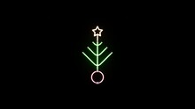 Neon Christmas Star Icon Animated, Colorful Lights Taco Icon, Black Background With Alpha Channel, 4K