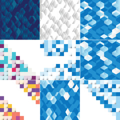 Sticker - Seamless pattern of colorful blocks with a shadow effect and a gradient color scheme EPS10 vector format