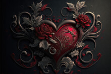 Romance Valentine's Day Illustration Of A Heart 3d Render