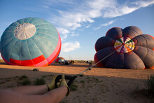 Preparing For Hot Air Balloon Launch, Albuquerque, New Mexico, USA