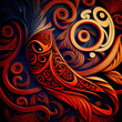 Abstract background with tropical Polynesian art