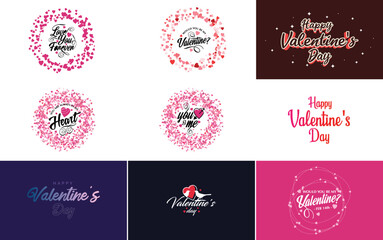 Sticker - Happy Valentine's Day typography poster with handwritten calligraphy text. isolated on white background