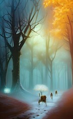 Wall Mural - morning in the forest