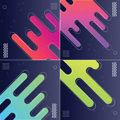 Poster - Vector Illustrations of Modish Styles with Designed Shapes