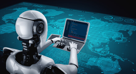Software development programming on computer screen for modish application and program coding