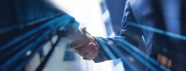 businessmen making handshake with partner, greeting, dealing, merger and acquisition, business coope