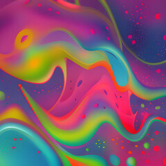 Wall Mural - Abstract and fluid blend of large pastel colored paint blobs. Fluid motion of large shapes. generative ai