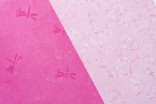 Pink Scrapbook Paper Background With Pattern (dragonflies And Garlands)