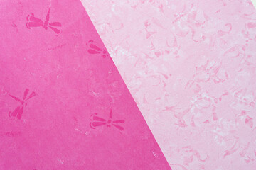 Wall Mural - pink scrapbook paper background with pattern (dragonflies and garlands)