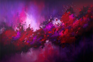 Wall Mural - impressionistic modern oil painting and sparkling wallpaper, color transitions, geometrics, volumetr