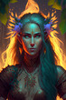 Human Druid Woman, Fictional Fantasy Character - generative ai
