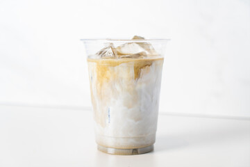 Poster - hojicha tea latte in glass