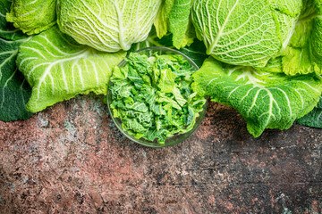 Canvas Print - Cabbage salad in a glass bowl.