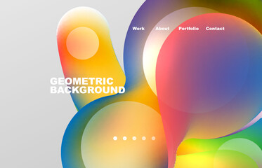 Abstract liquid background for your landing page design. Web page for website or mobile app wallpaper