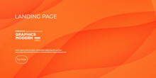 Modern Wave Geometric Bright Orange Abstract Background, Dynamic Shape Composition Landing Page Backgrounds. Eps10 Vector